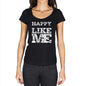 Happy Like Me Black Womens Short Sleeve Round Neck T-Shirt 00054 - Black / Xs - Casual