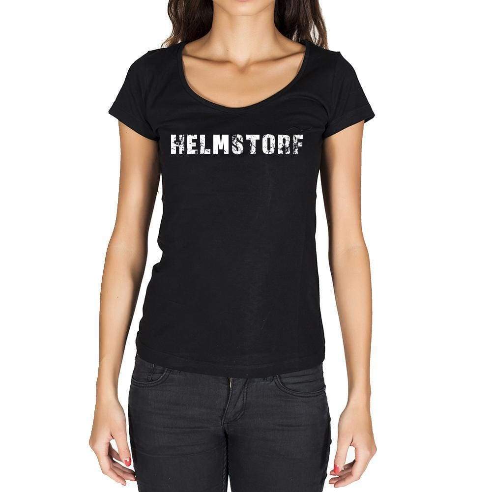Helmstorf German Cities Black Womens Short Sleeve Round Neck T-Shirt 00002 - Casual