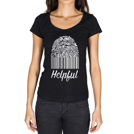 Helpful Fingerprint Black Womens Short Sleeve Round Neck T-Shirt Gift T-Shirt 00305 - Black / Xs - Casual