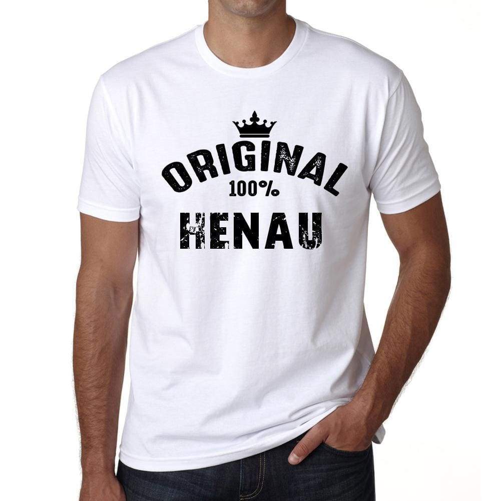 Henau 100% German City White Mens Short Sleeve Round Neck T-Shirt 00001 - Casual