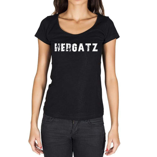 Hergatz German Cities Black Womens Short Sleeve Round Neck T-Shirt 00002 - Casual