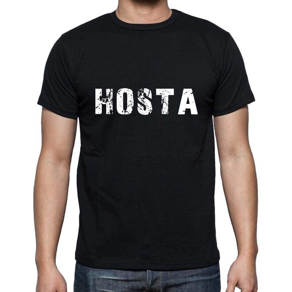 Hosta Mens Short Sleeve Round Neck T-Shirt 5 Letters Black Word 00006 - Casual