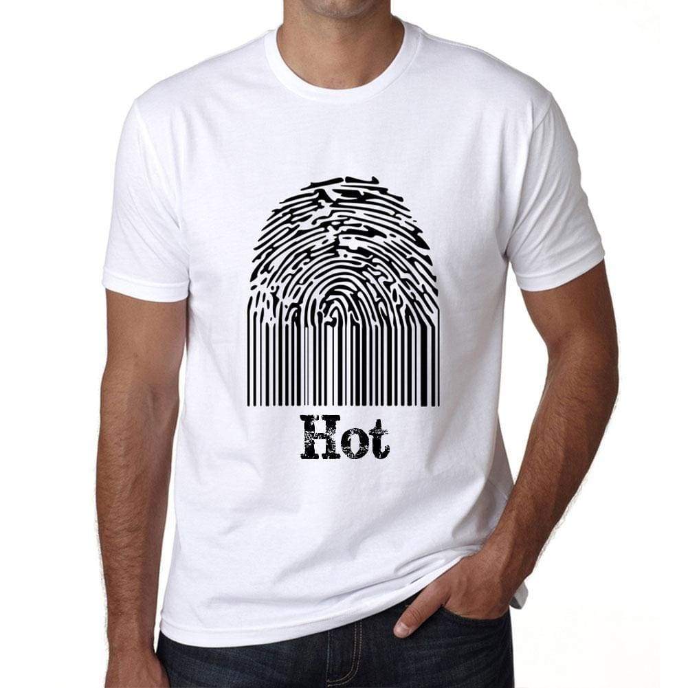 Hot Fingerprint White Mens Short Sleeve Round Neck T-Shirt Gift T-Shirt 00306 - White / S - Casual