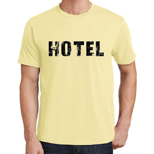 Hotel Mens Short Sleeve Round Neck T-Shirt 00043 - Yellow / S - Casual
