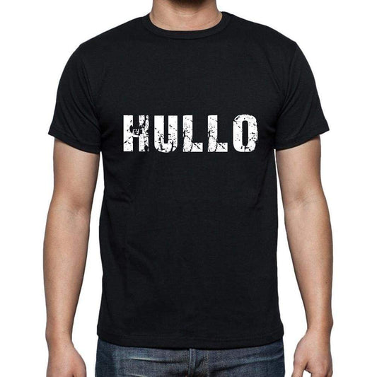 Hullo Mens Short Sleeve Round Neck T-Shirt 5 Letters Black Word 00006 - Casual