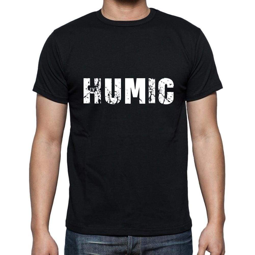 Humic Mens Short Sleeve Round Neck T-Shirt 5 Letters Black Word 00006 - Casual