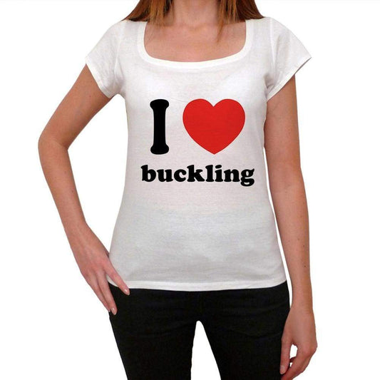 I Love Buckling Womens Short Sleeve Round Neck T-Shirt 00037 - Casual