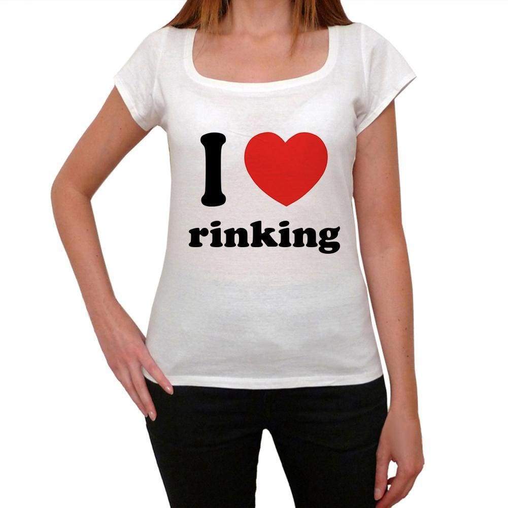 I Love Rinking Womens Short Sleeve Round Neck T-Shirt 00037 - Casual