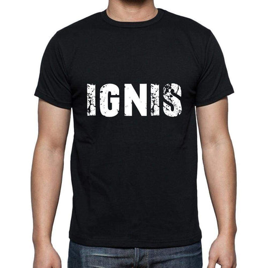 Ignis Mens Short Sleeve Round Neck T-Shirt 5 Letters Black Word 00006 - Casual