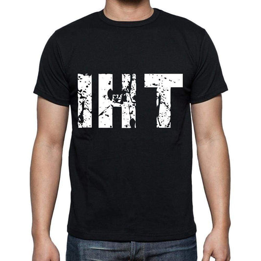 Iht Men T Shirts Short Sleeve T Shirts Men Tee Shirts For Men Cotton Black 3 Letters - Casual