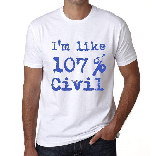 Im Like 100% Civil White Mens Short Sleeve Round Neck T-Shirt Gift T-Shirt 00324 - White / S - Casual