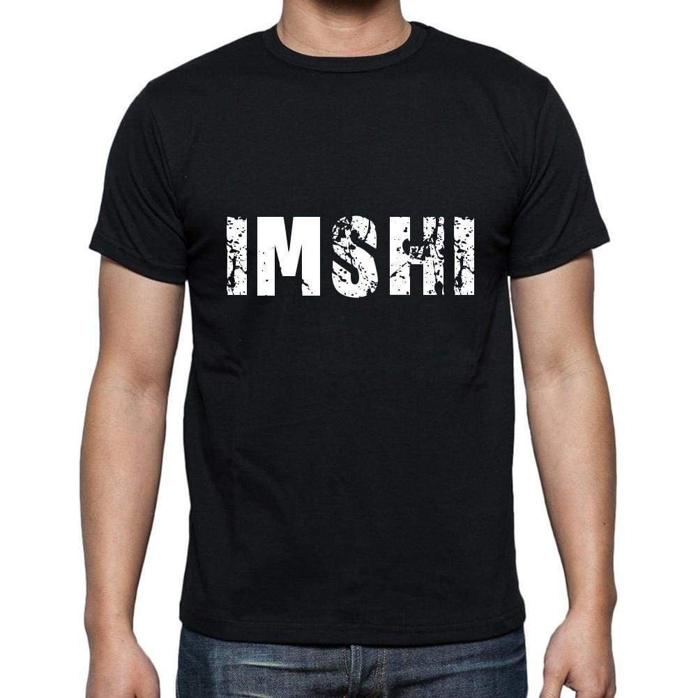 Imshi Mens Short Sleeve Round Neck T-Shirt 5 Letters Black Word 00006 - Casual