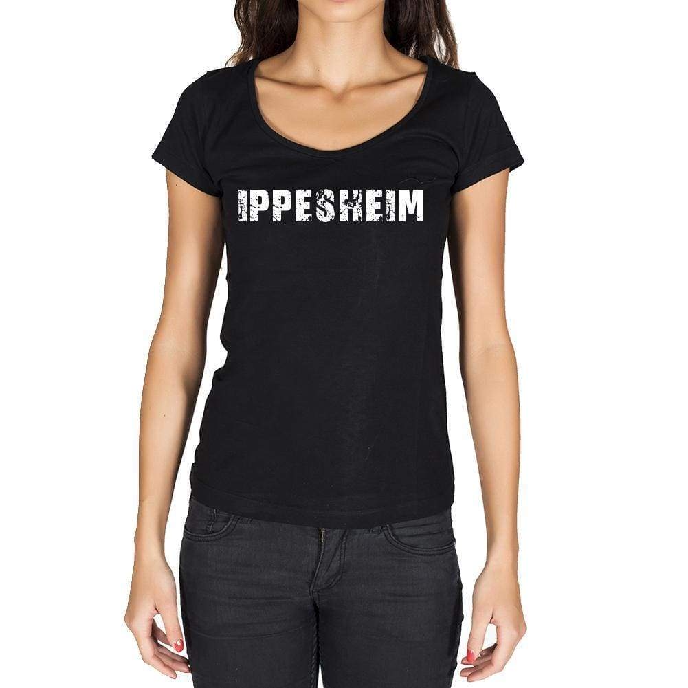 Ippesheim German Cities Black Womens Short Sleeve Round Neck T-Shirt 00002 - Casual