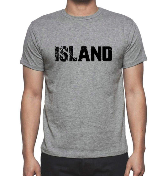 Island Grey Mens Short Sleeve Round Neck T-Shirt 00018 - Grey / S - Casual