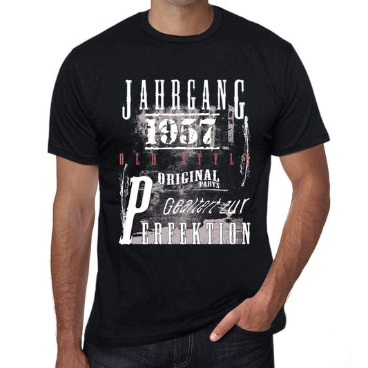 Jahrgang Birthday 1957 Black Mens Short Sleeve Round Neck T-Shirt Gift T-Shirt 00352 - Black / Xs - Casual