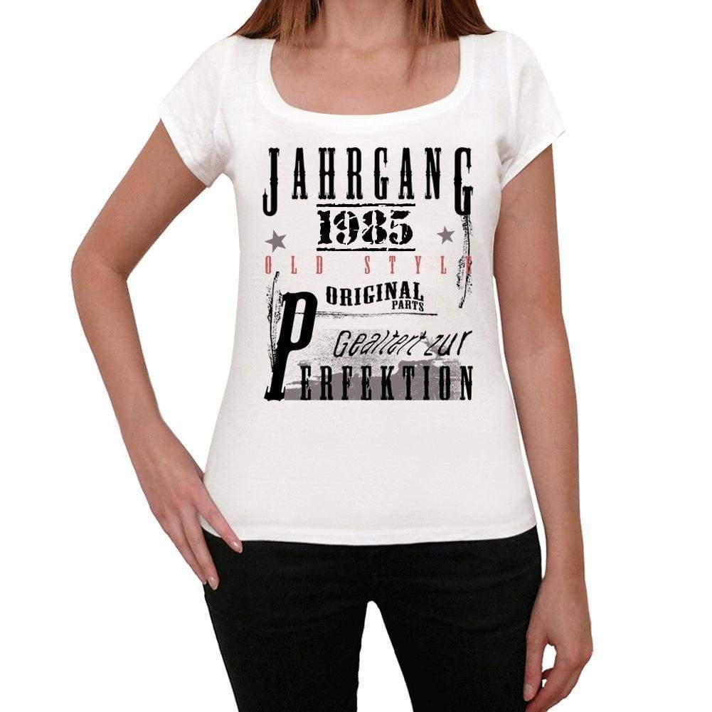 Jahrgang Birthday 1985 White Womens Short Sleeve Round Neck T-Shirt Gift T-Shirt 00351 - White / Xs - Casual