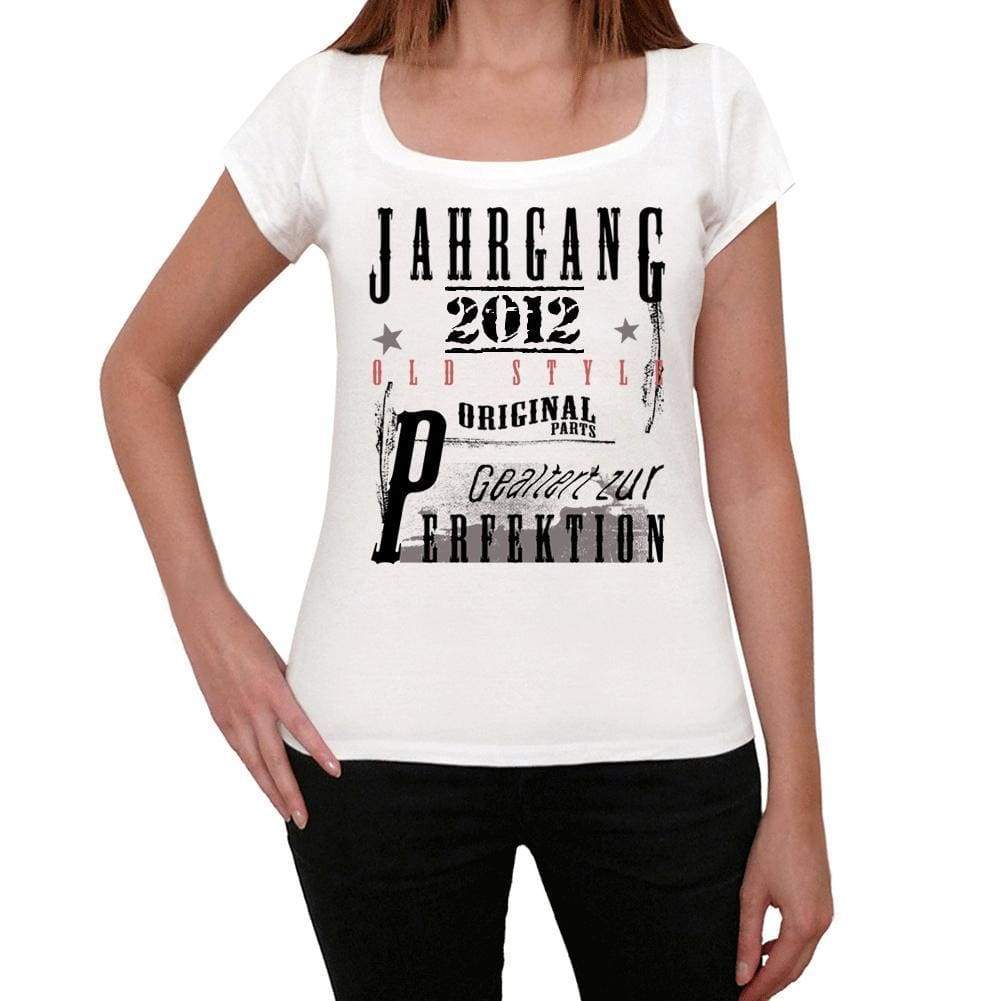 Jahrgang Birthday 2012 White Womens Short Sleeve Round Neck T-Shirt Gift T-Shirt 00351 - White / Xs - Casual