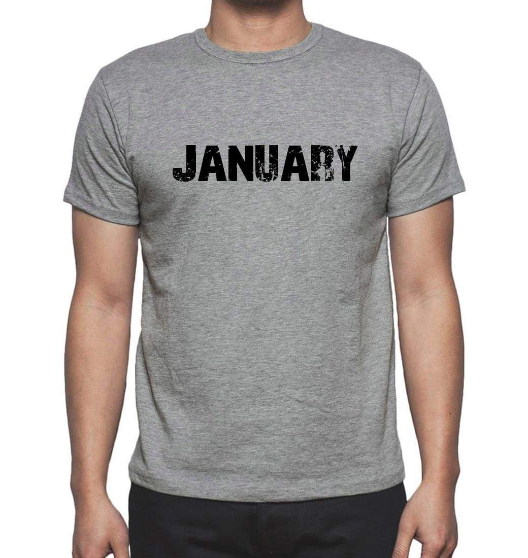 January Mens Short Sleeve Round Neck T-Shirt 00018 - Grey / S - Casual