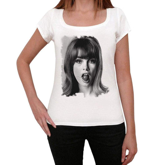 Jean Shrimpton Womens T-Shirt White Birthday Gift 00514 - White / Xs - Casual