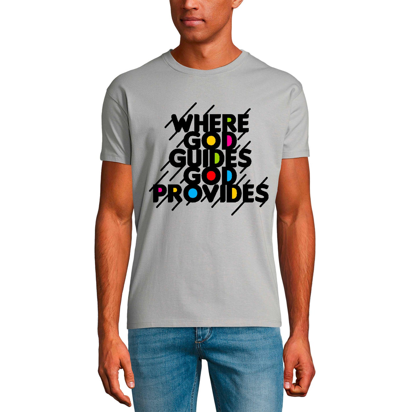 T-shirt ULTRABASIC pour hommes, Dieu guide Dieu fournit - Chemise religieuse biblique
