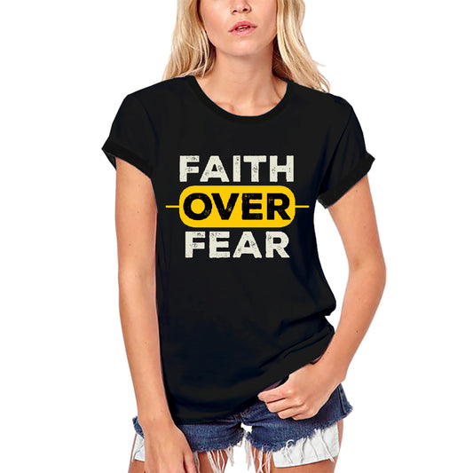 T-shirt biologique ULTRABASIC pour femmes Faith over Fear - Chemise religieuse biblique