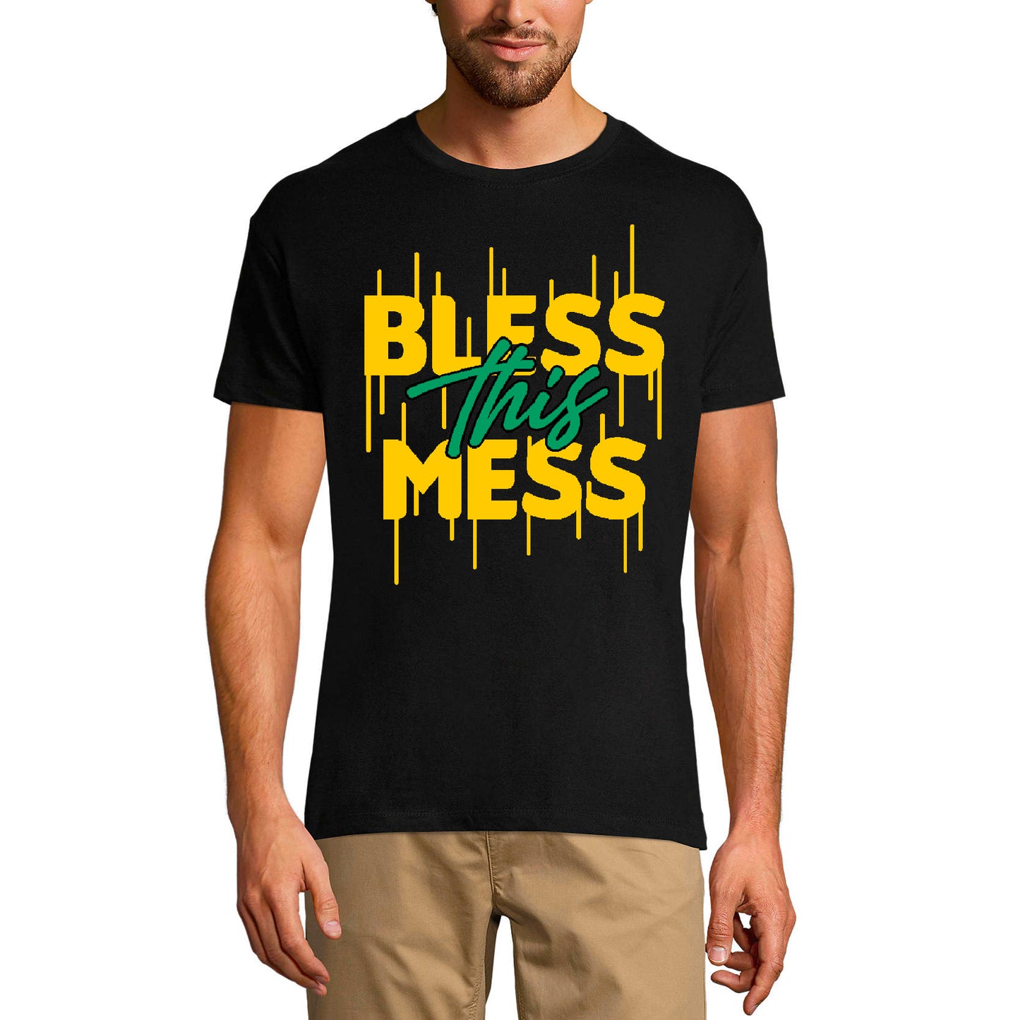 T-shirt religieux ULTRABASIC pour hommes Bénis ce désordre - Chemise Dieu Jésus-Christ