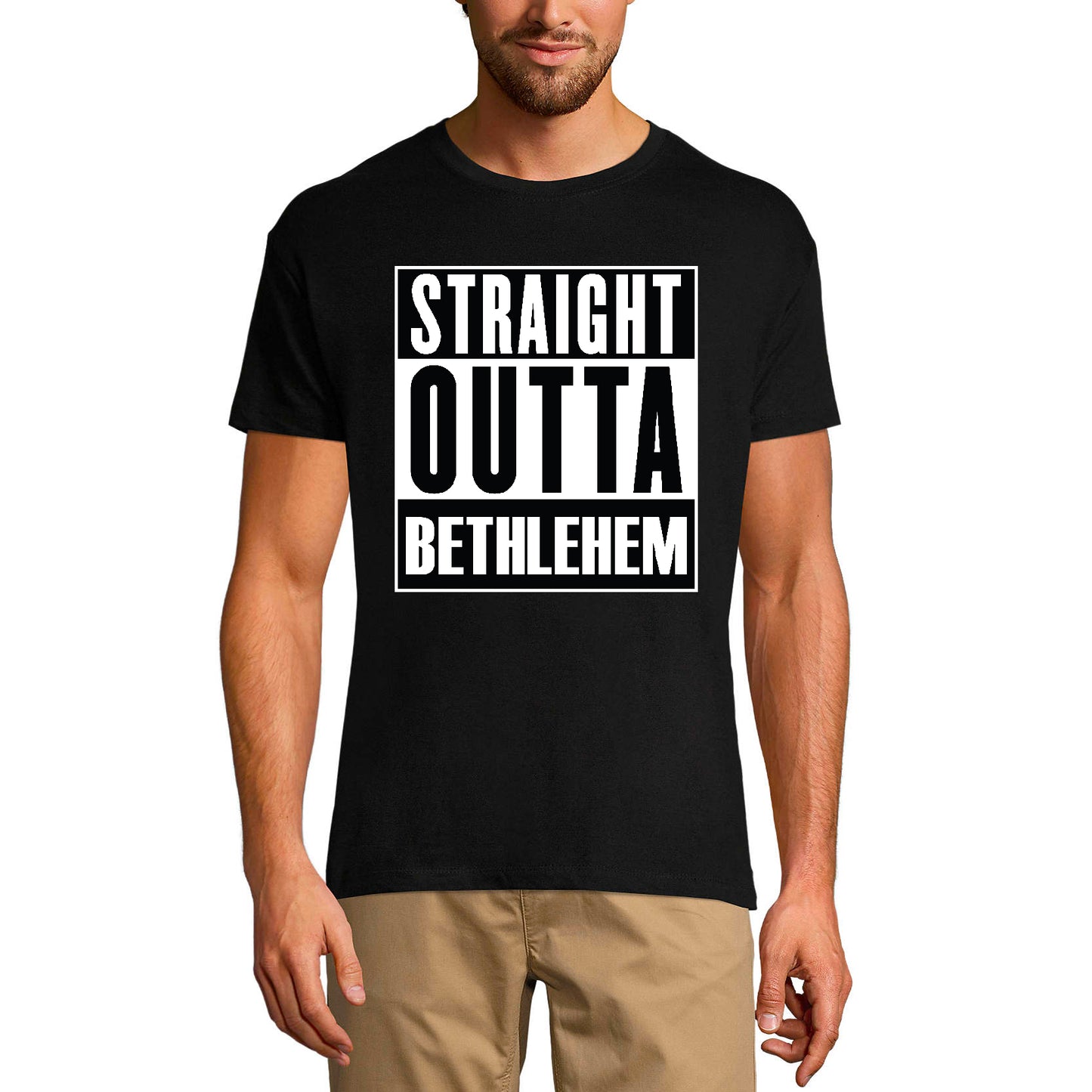 T-shirt religieux ULTRABASIC pour hommes Straight Outta Betlehem - Chemise Dieu Jésus-Christ