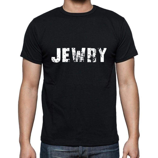 Jewry Mens Short Sleeve Round Neck T-Shirt 5 Letters Black Word 00006 - Casual