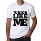 Junior Like Me White Mens Short Sleeve Round Neck T-Shirt 00051 - White / S - Casual
