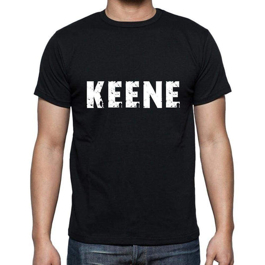 Keene Mens Short Sleeve Round Neck T-Shirt 5 Letters Black Word 00006 - Casual