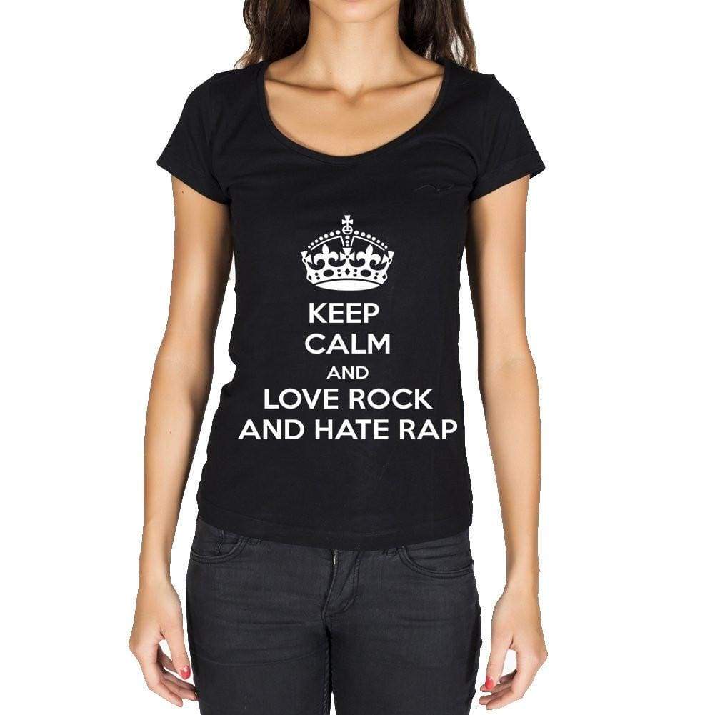 Keep Calm And Love Rock And Hate Rap Womens T-Shirt