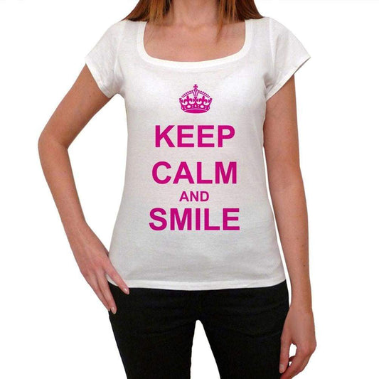Keep Calm And Smile T-Shirt For Women Short Sleeve Cotton Tshirt Women T Shirt Gift - T-Shirt
