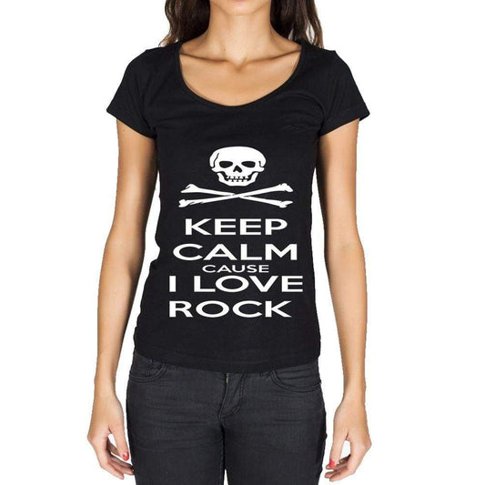 Keep Calm Cause I Love Rock T-Shirt For Women Short Sleeve Cotton Tshirt Women T Shirt Gift - T-Shirt