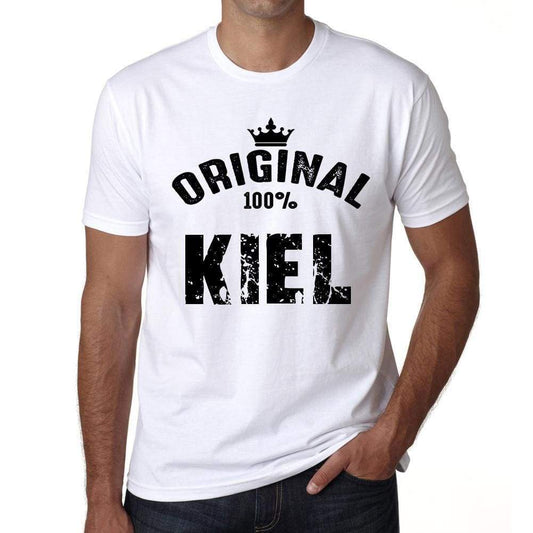 Kiel 100% German City White Mens Short Sleeve Round Neck T-Shirt 00001 - Casual