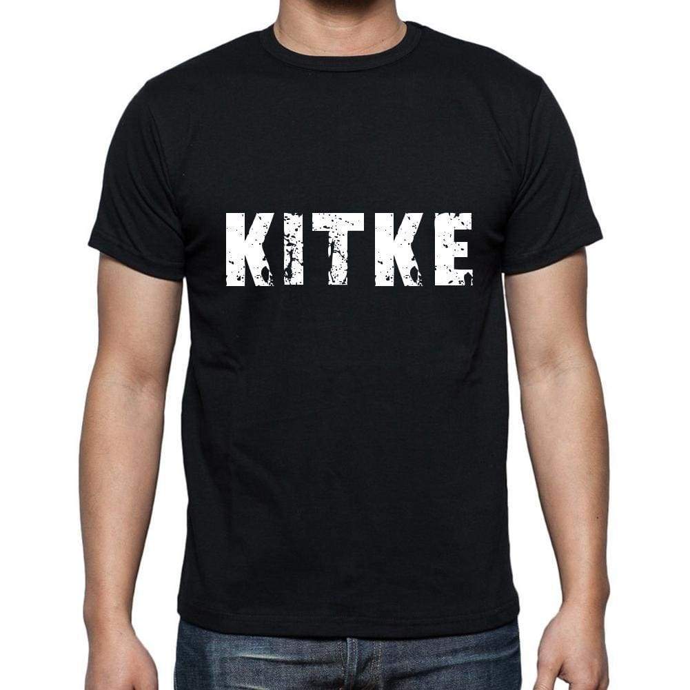 Kitke Mens Short Sleeve Round Neck T-Shirt 5 Letters Black Word 00006 - Casual