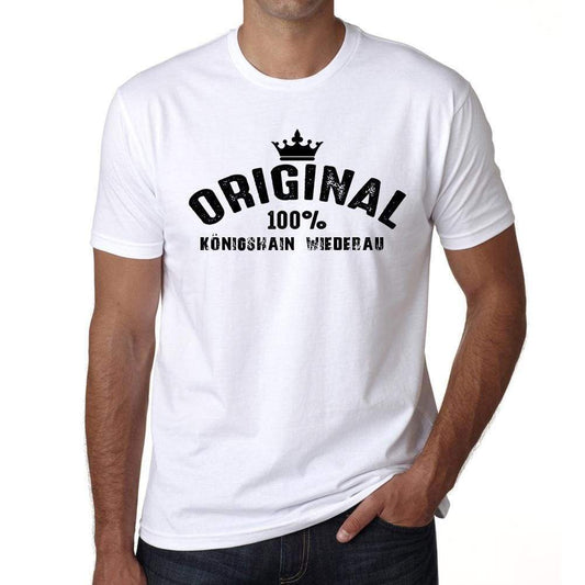 Königshain Wiederau 100% German City White Mens Short Sleeve Round Neck T-Shirt 00001 - Casual
