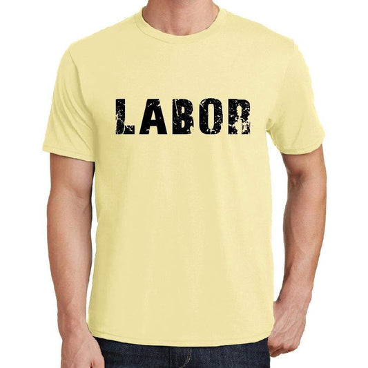Labor Mens Short Sleeve Round Neck T-Shirt 00043 - Yellow / S - Casual