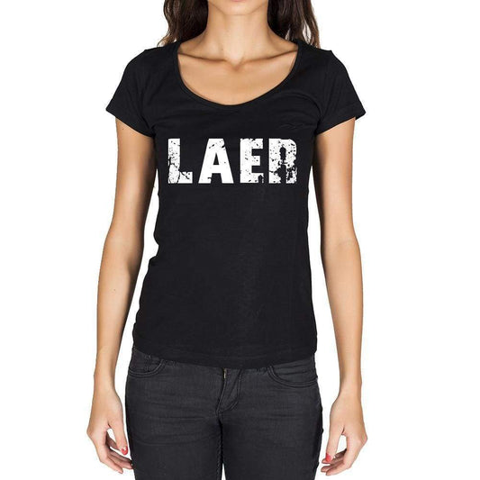 Laer German Cities Black Womens Short Sleeve Round Neck T-Shirt 00002 - Casual