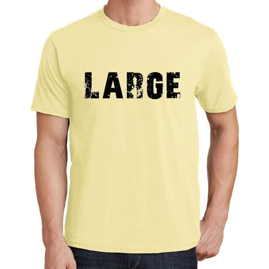 Large Mens Short Sleeve Round Neck T-Shirt 00043 - Yellow / S - Casual