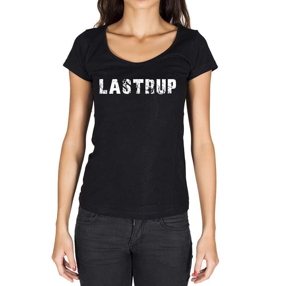 Lastrup German Cities Black Womens Short Sleeve Round Neck T-Shirt 00002 - Casual