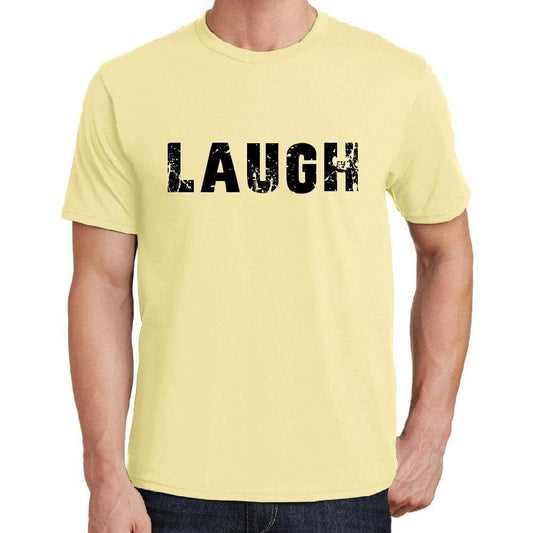 Laugh Mens Short Sleeve Round Neck T-Shirt 00043 - Yellow / S - Casual