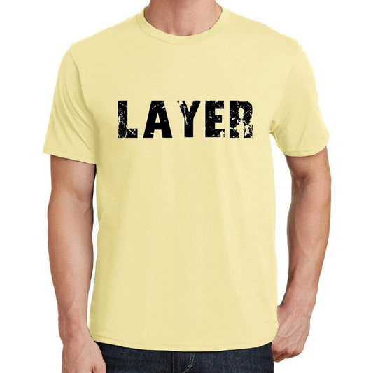 Layer Mens Short Sleeve Round Neck T-Shirt 00043 - Yellow / S - Casual