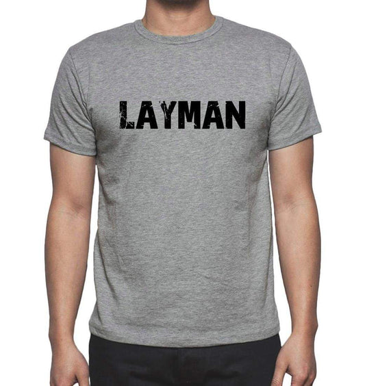 Layman Grey Mens Short Sleeve Round Neck T-Shirt 00018 - Grey / S - Casual