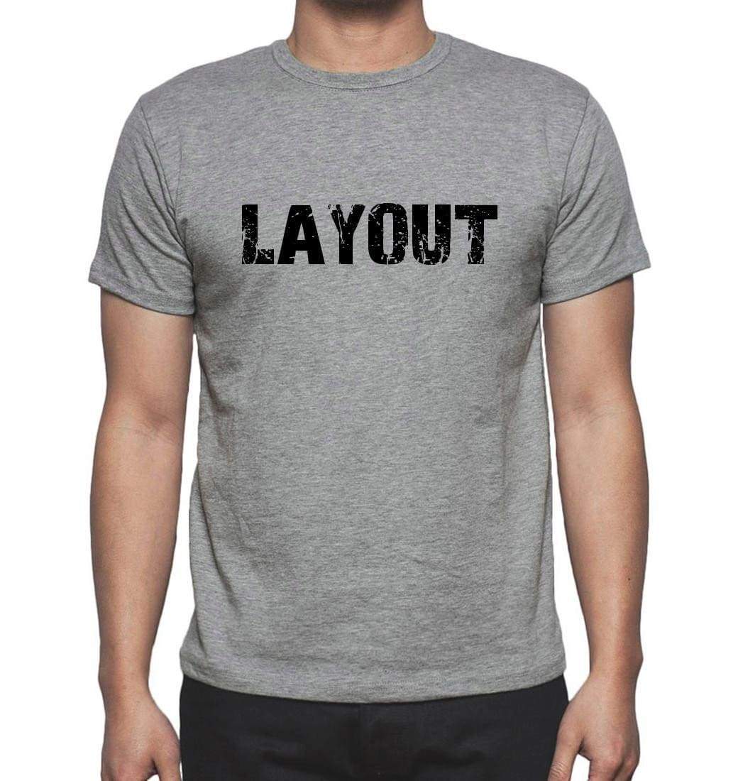 Layout Grey Mens Short Sleeve Round Neck T-Shirt 00018 - Grey / S - Casual