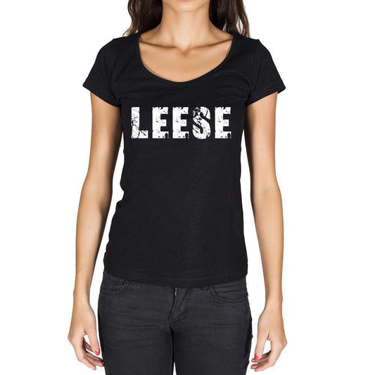 Leese German Cities Black Womens Short Sleeve Round Neck T-Shirt 00002 - Casual