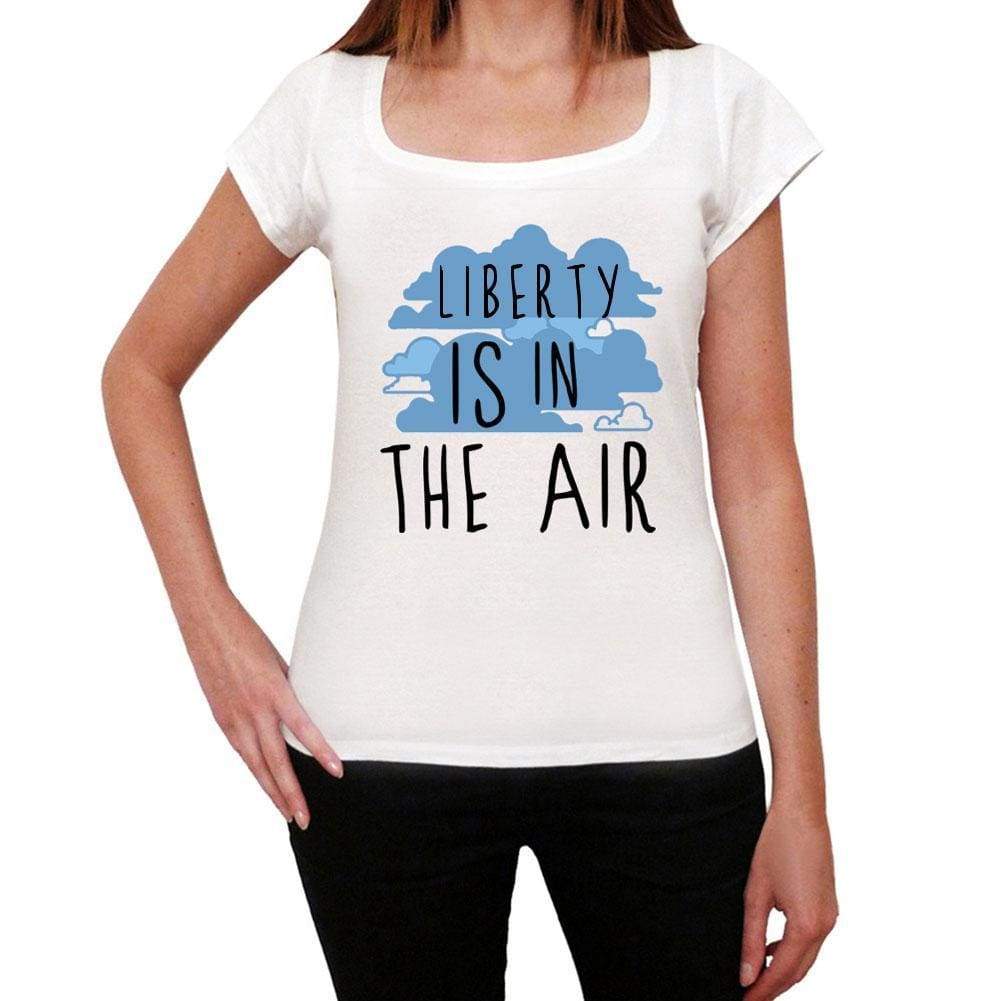 Liberty In The Air White Womens Short Sleeve Round Neck T-Shirt Gift T-Shirt 00302 - White / Xs - Casual