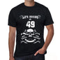 Life Begins At 49 Mens Black T-Shirt Birthday Gift 00449 - Black / Xs - Casual