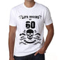 Life Begins At 60 Mens T-Shirt White Birthday Gift 00448 - White / Xs - Casual
