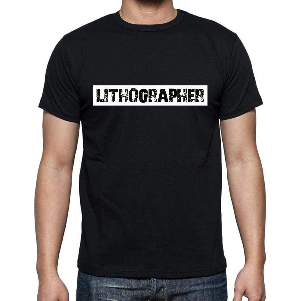 Lithographer T Shirt Mens T-Shirt Occupation S Size Black Cotton - T-Shirt