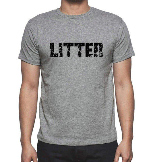 Litter Grey Mens Short Sleeve Round Neck T-Shirt 00018 - Grey / S - Casual